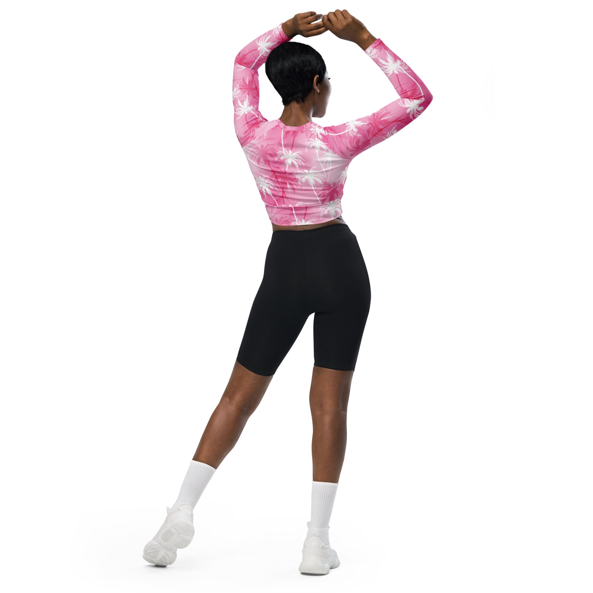 SHE REBEL - Pink Tropics Recycled Crop Top UPF 50+